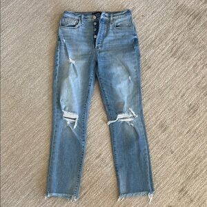 Stylish Blue Distressed Women Jeans